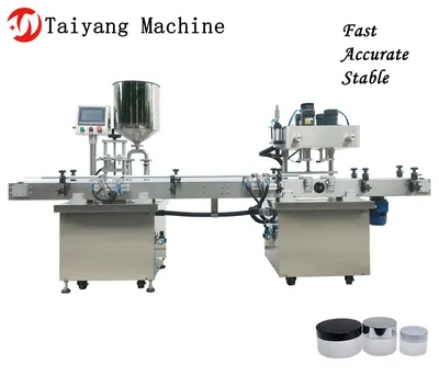30-200ml Automatic Cosmetics Double Head Cream Filling and Capping Machine