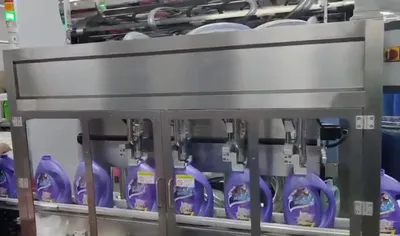 Daily Chemical Automatic Four - Head Double - Cap Laundry Liquid Filling Machine
